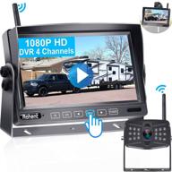 📷 rohent r7 inch hd 1080p dvr rv backup camera system с беспроводной поддержкой для rv furrion, предустановленных rvs: сильный сигнал, сенсорный монитор и совместимость с дополнительной камерой логотип