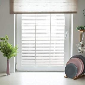 img 1 attached to 🔒 Enhance Privacy with Viseeko Decorative Stripe Patterns Window Film: Static Cling, Non-Adhesive, Perfect for Home, Office, Kids Study and Meeting Rooms