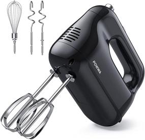 img 4 attached to 🍰 POWWA Hand Mixer - 5 Speed Electric Kitchen Handheld Mixers with 5 Food Grade Stainless Steel Attachments (2 Beaters, 2 Dough Hooks, 1 Whisk) for Whipping/Mixing Cake, Egg, Cream, Cookies