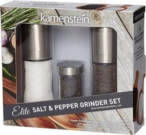 img 1 attached to 🧂 Stainless Steel Kamenstein Elite Salt and Pepper Grinder Set + Free 5-Year Spice Refills