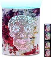 🏮 cota global day of the dead sugar skull led lantern - color changing light art design for home garden decoration - 6.5 inch handcrafted lamp accent for bedroom, living room, indoor and outdoor - portable lanterns логотип