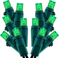 ul certified green led wide angle christmas lights - 2 sets, 33 ft each with 100 leds on green wire - commercial grade holiday string light логотип