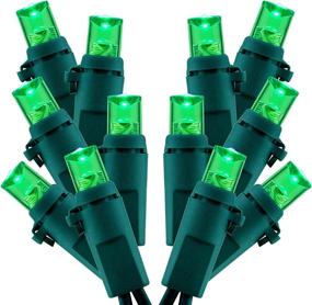 img 4 attached to UL Certified Green LED Wide Angle Christmas Lights - 2 Sets, 33 Ft Each with 100 LEDs on Green Wire - Commercial Grade Holiday String Light