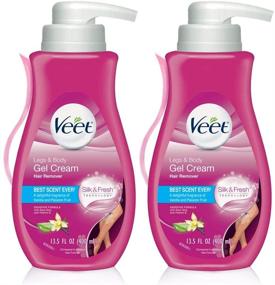 img 4 attached to 💆 VEET Silk and Fresh Technology Hair Removal Cream - Legs & Body Gel Cream Hair Remover with Aloe Vera and Vitamin E, Sensitive Formula, 13.5 Fl Oz Pump Bottle (Pack of 2)