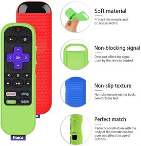 img 2 attached to 📺 Protective Silicone Case for TCL Roku TV Steaming Stick 3600R Remote Control - 3 Pack (Glow Green, Blue, Red)