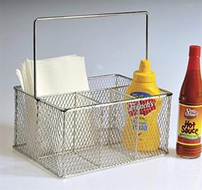 img 4 attached to 🍽️ G.E.T. Enterprises Stainless Steel Mesh Wire Flatware Basket - Perfect for Condiments - Pack of 1