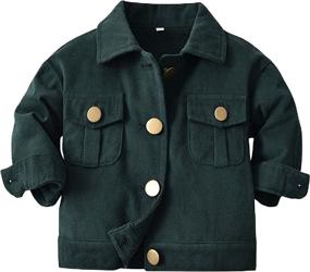 img 4 attached to 👕 Wofupowga Kids Child Denim Jacket: Stylish Button Down Coat for Boys & Girls