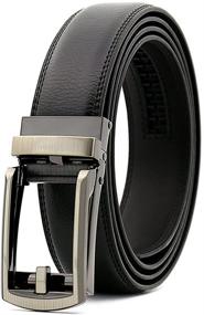 img 4 attached to Adjustable Leather Belt - Comfortable 👔 Genuine Belt for Men - Top Belt Accessories