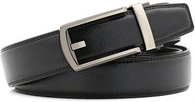 img 3 attached to Adjustable Leather Belt - Comfortable 👔 Genuine Belt for Men - Top Belt Accessories