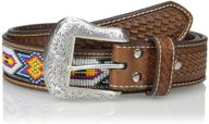 👗 stylish white tribal belts by nocona belt co: elevate your outfit with unique patterns logo