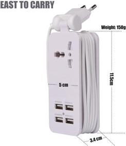 img 1 attached to 🔌 Europe USB Power Strip - 4 Port Charger Station, Universal Socket, Compact Design - White Color