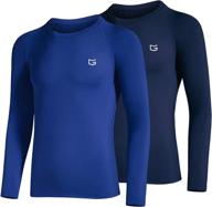 🧤 ultimate cold weather protection: boys' compression shirt youth fleece thermal long sleeve undershirts logo