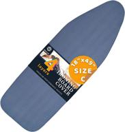 👕 premium blue ironing board cover and pad: 18x49 inch, extra wide, adjustable elastic edge fit, extra thick, heat reflective, non stick scorch and stain resistant logo