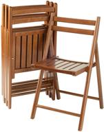 🪑 winsome robin 4-pc folding set teak chair: stylish, space-saving outdoor furniture logo