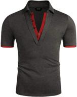 👕 stylish coofandy v neck sleeve t shirt: featuring unique design logo