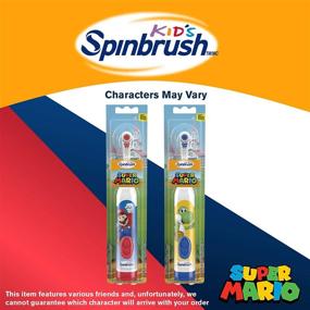 img 1 attached to Super Mario Kid's Spinbrush Electric 🦷 Toothbrush: Soft Bristles, 1 ct (Character May Vary)