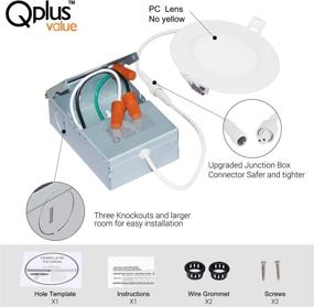 img 1 attached to 🔆 QPLUS 4 Inch Ultra Thin Canless Down Lights: 32 Pack, LED Recessed Ceiling Light with Junction Box, 9W, 750 lumens - Cool White 4000K