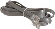 cmple - telephone extension cord cable, 8 conductor wire with rj45 8p8c plug cable - 7 feet, gray for landline telephone logo