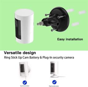 img 3 attached to 🔧 Enhanced Stability and Flexibility: 360 Degree Adjustable Mount for Stick Up Cam/Indoor Cam/Battery Cam - TIUIHU Outdoor Ceiling Bracket Mounting Kit (2-Pack, Black)