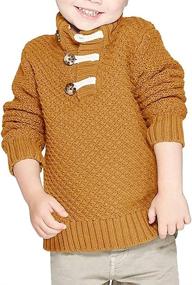 img 3 attached to Hestenve Knitted Sweater Placket Pullover Boys' Clothing via Sweaters