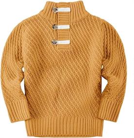 img 4 attached to Hestenve Knitted Sweater Placket Pullover Boys' Clothing via Sweaters