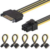 j&d sata power кабель (5 штук) - адаптер графической карты pci express 15 pin to 6 pin (20 см) логотип