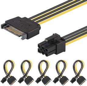 img 4 attached to J&D SATA Power кабель (5 штук) - Адаптер графической карты PCI Express 15 Pin to 6 Pin (20 см)