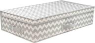 📦 home basics chevron collection under-the-bed storage and organization bags, bins, boxes with handle – ideal for comforter, clothes, blanket, shoes, sweaters – grey логотип