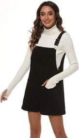 img 1 attached to 👗 Hooever Women's Corduroy Overall Bib Dress - Cute Pinafore Suspender Dress Skirt Jumper