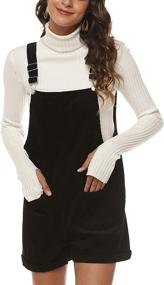 img 4 attached to 👗 Hooever Women's Corduroy Overall Bib Dress - Cute Pinafore Suspender Dress Skirt Jumper