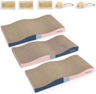 🐱 adolug premium reversible cat scratch pad - corrugated cardboard cat scratcher with zero odor, including catinp and mini toy (3pcs) logo