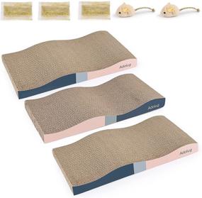 img 4 attached to 🐱 Adolug Premium Reversible Cat Scratch Pad - Corrugated Cardboard Cat Scratcher with Zero Odor, Including Catinp and Mini Toy (3PCS)