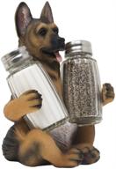 🐾 authentic german shepherd police dog salt and pepper shaker set: perfect kitchen decor and k-9 gift for policemen! logo