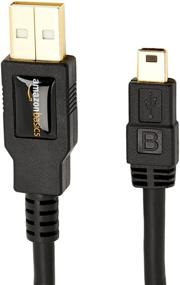 img 2 attached to 🔌 6фт Amazon Basics USB 2.0 кабель - A-Male к Mini-B шнур - Черный (1.8м) - 1 штука