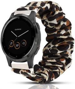 img 4 attached to 🐆 Blueshaw Elastic Watch Band for Garmin Vivoactive 4S - Cute Fabric Scrunchie Replacement Straps for Garmin Vivoactive 4S 40mm Smartwatch/Vivomove 3s (Leopard Print)