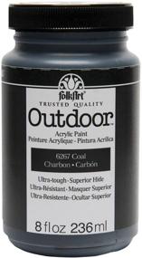 img 2 attached to 🎨 FolkArt Outdoor Paint in Coal - Assorted Colors, 8 oz