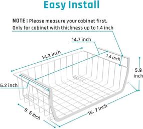 img 1 attached to 📦 Space-Saving Under Shelf Basket, iSPECLE Stackable Wire Storage Baskets 4 Pack - Pantry Organization Solution, Easy to Install