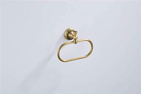 img 3 attached to 🛁 Enhance Your Bathroom Décor with Flybath Oval Towel Ring Antique Brass: Exquisite Carving, Wall Mounted Hand Towel Holder in Brushed Bronze