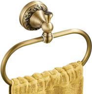 🛁 enhance your bathroom décor with flybath oval towel ring antique brass: exquisite carving, wall mounted hand towel holder in brushed bronze logo