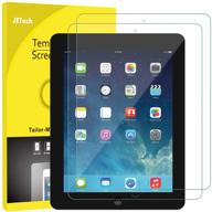 2-pack jetech tempered glass film screen protector for oldest ipad models (2, 3, 4) logo