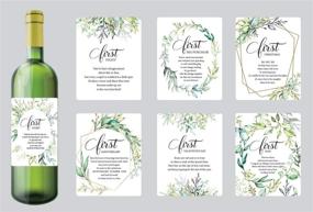 img 4 attached to 🍾 Seven Gorgeous Greenery Wedding Milestone Wine Bottle Labels