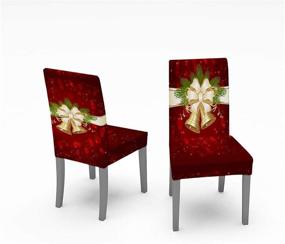 img 1 attached to 🎄 Christmas Tablecloth Chair Covers: Festive Decorations for Added Holiday Charm