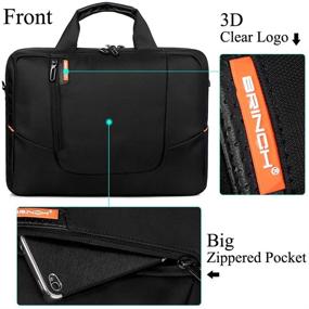 img 3 attached to 🎒 BRINCH(TM 17.3 inch Soft Nylon Laptop Computer Case Waterproof Sleeve Shoulder Bag with Side Pockets, Handles, and Detachable Strap, for Laptop/Notebook/Netbook/Chromebook, Black color