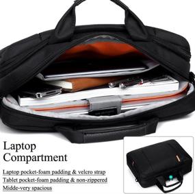 img 1 attached to 🎒 BRINCH(TM 17.3 inch Soft Nylon Laptop Computer Case Waterproof Sleeve Shoulder Bag with Side Pockets, Handles, and Detachable Strap, for Laptop/Notebook/Netbook/Chromebook, Black color