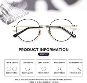 img 2 attached to 👓 2-Pack of Cyxus Round Blue Light Glasses for Computer Gaming and Eye Strain Relief - Gold Silver Metal Wire Frame