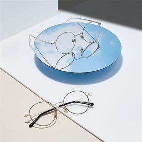 img 3 attached to 👓 2-Pack of Cyxus Round Blue Light Glasses for Computer Gaming and Eye Strain Relief - Gold Silver Metal Wire Frame