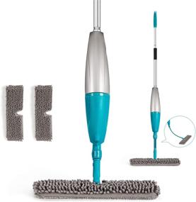 img 4 attached to 🧹 Flexi-Neck Spray Mop: 2 Reusable Pads, 500ML Refillable Bottle - Dust & Hardwood Floor Cleaning for Home, Kitchen, Laminate Floors, Ceramic Tiles (Green)