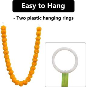 img 3 attached to 🌼 5 Packs Indian Diwali Marigold Garland: 4.7ft Long Artificial Orange Flower Garlands for Wedding, Christmas & Mantle Decoration - Faux Wedding Garland