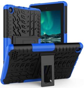 img 4 attached to 🔒 ROISKIN Dual Layer Shockproof Protective Case with Kickstand for Fire 7 Case (2019 Release 9th Gen, 2017 Release 7th Generation) - Heavy Duty Impact Resistance