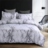 🛏️ stylish marble duvet cover sets: queen size grey white bedding quilt cover – soft & lightweight microfiber, modern 3pcs printed bed set – ideal for men, women, teens, girls & boys logo